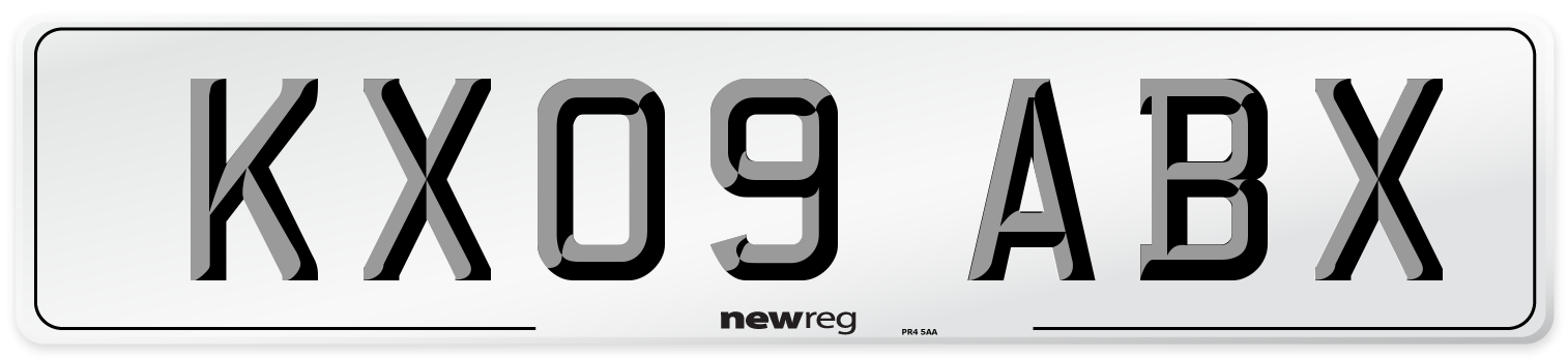 KX09 ABX Number Plate from New Reg